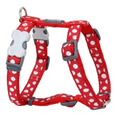 Imbracatura per Cani Red Dingo Style Sports Bianco Pois 37-61 cm    