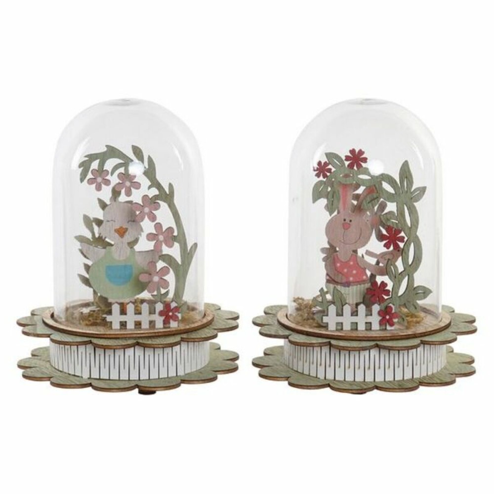 Decorazione luminosa DKD Home Decor Alluminio Cristallo Shabby Chic 14,5 x 14,5 x 18 cm (2 Unità)    