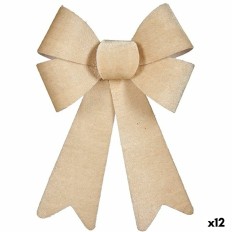 Fiocco Decorazione Natalizia Beige PVC 16 x 24 x 4 cm (12 Unità)    