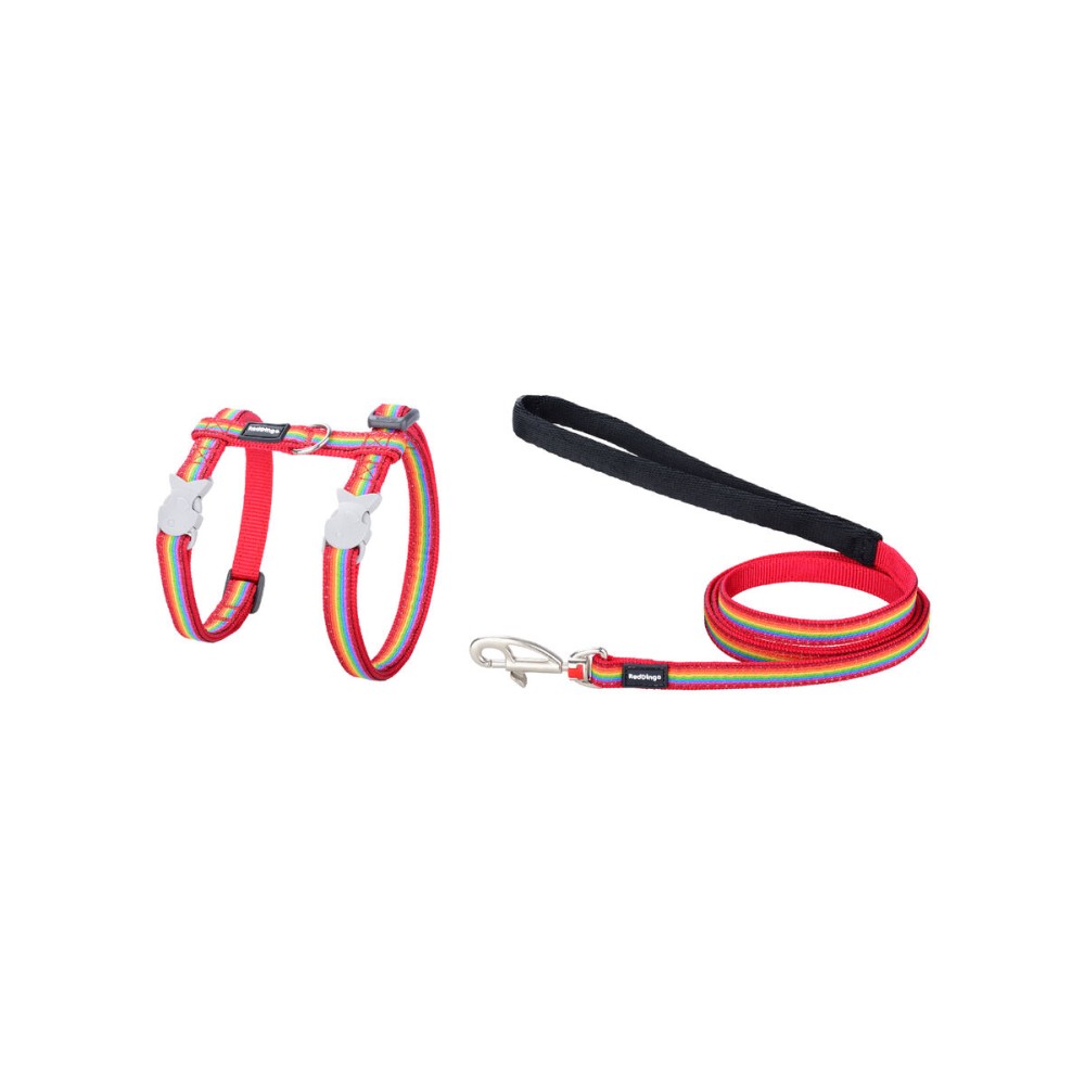 Imbracatura per Cani Red Dingo Rainbow 21-35 cm Rosso Multicolore    