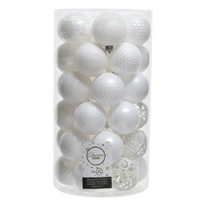 Palle di Natale Decoris Bianco Ø 6 cm (37 Pezzi)    