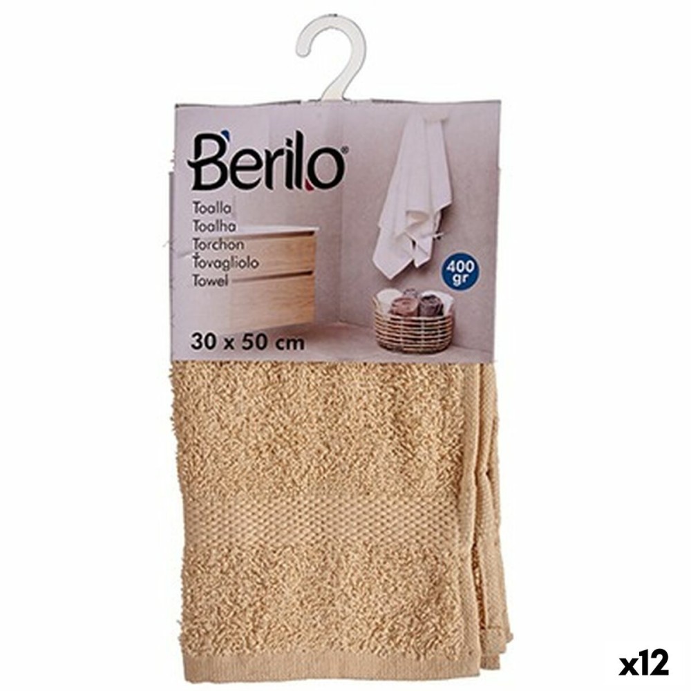 Telo da bagno Crema 30 x 50 cm (12 Unità)    