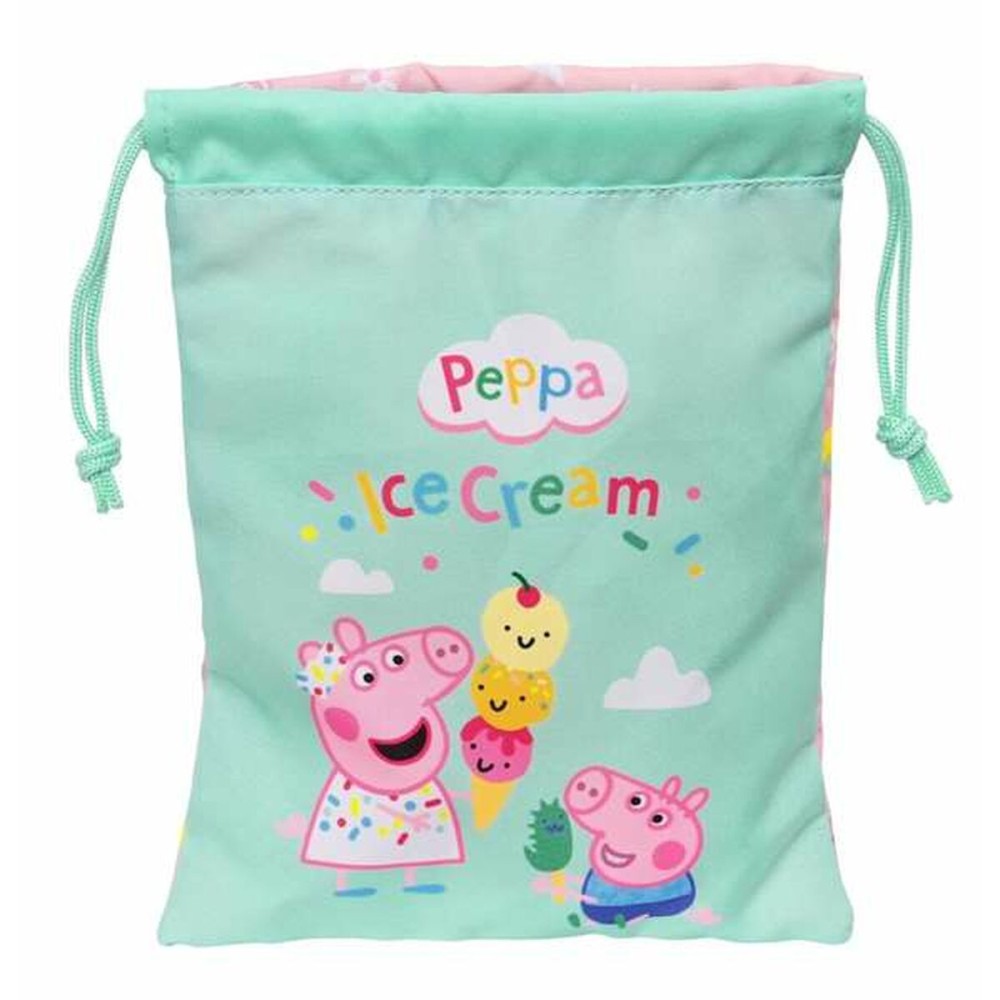 Portamerenda Peppa Pig Ice cream Sacco 20 x 25 x 1 cm Rosa Menta    