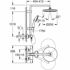 Colonna doccia Grohe Vitalio Start System 250    