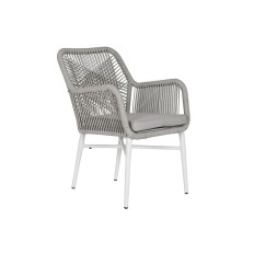 Poltrona da giardino Home ESPRIT Bianco Grigio Alluminio rattan sintetico 57 x 63 x 84 cm    