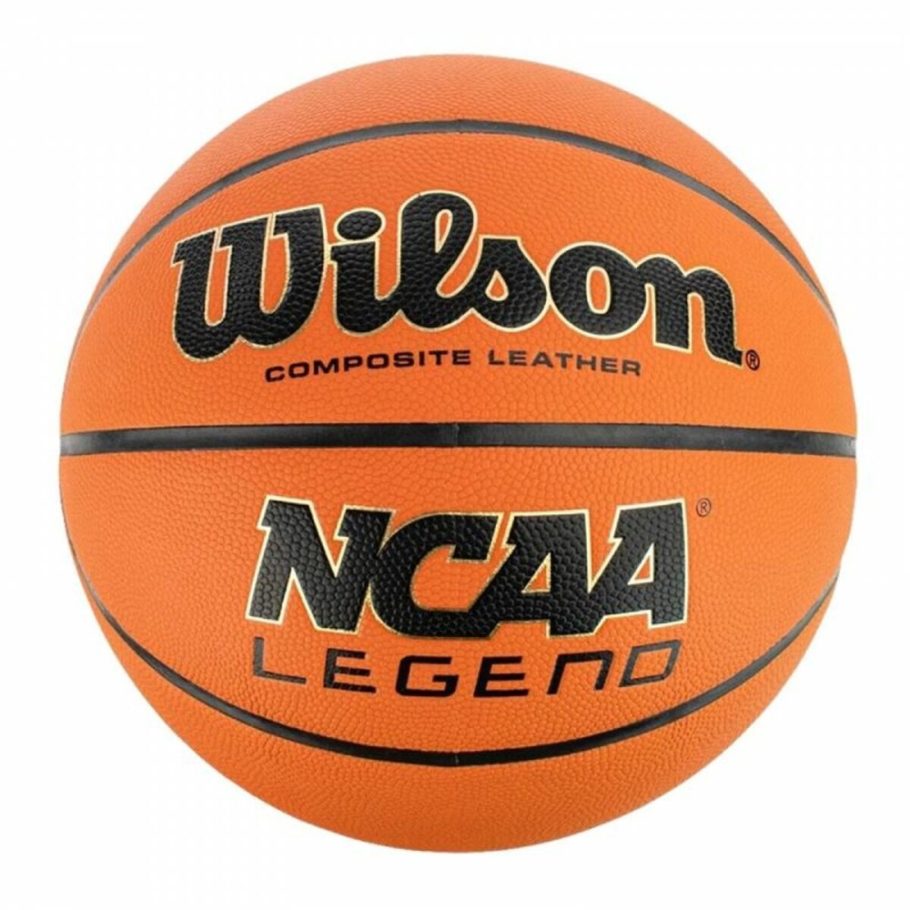 Pallone da Basket Wilson NCAA Legend Bianco Arancio Pelle Pelle Sintetica 7    