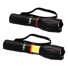 Torcia LED Estensibile EDM Cob XL Zoom Nero Alluminio 5 W 210 Lm    