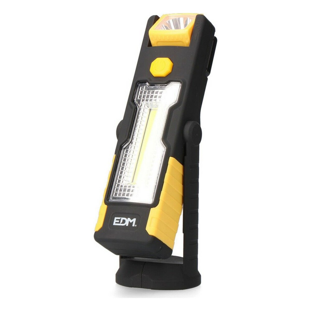 Torcia LED EDM Cob XL Gancio Calamita Doppi funzione 230 Lm Giallo ABS 3 W    