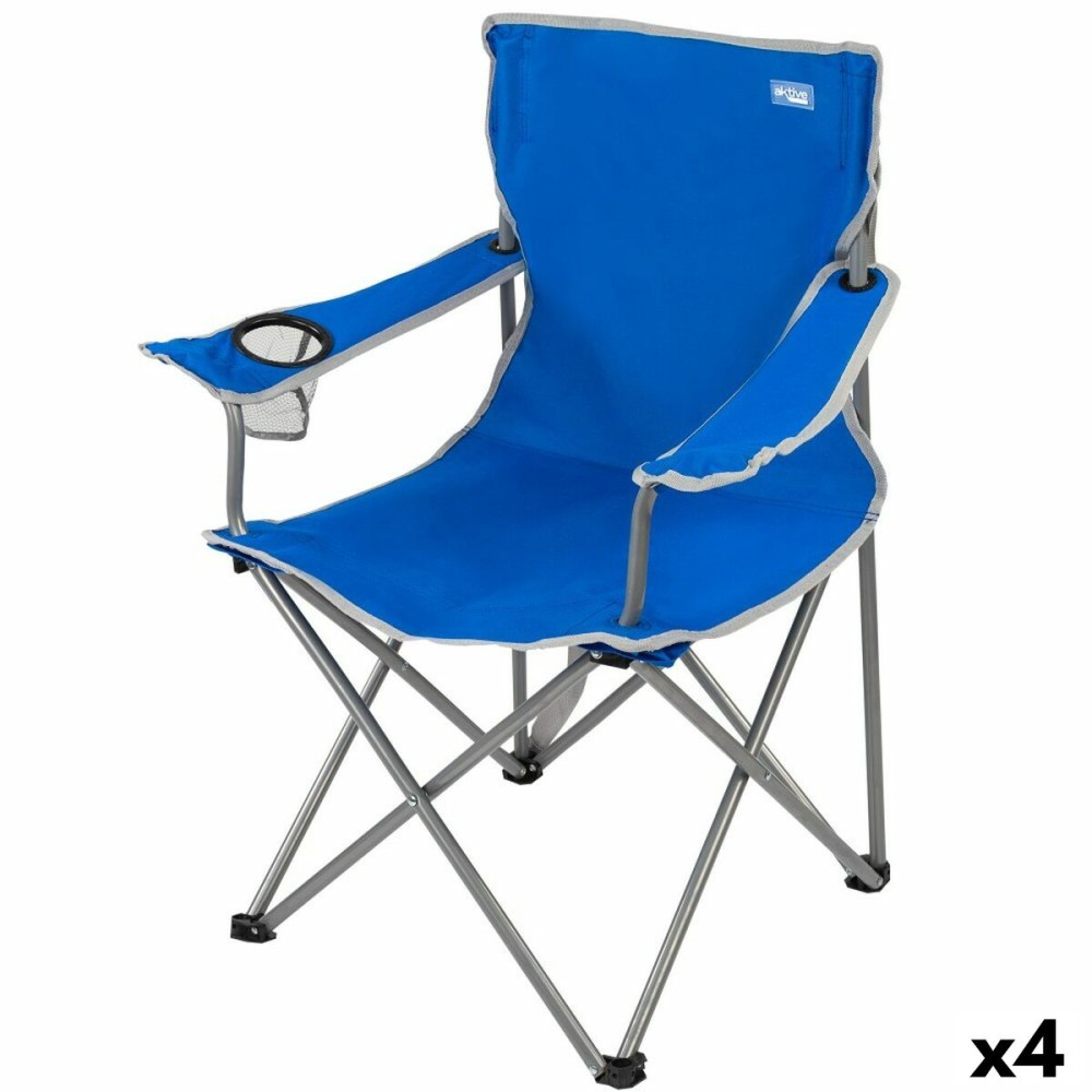 Sedia da Campeggio Pieghevole Aktive Azzurro 45 x 82 x 47 cm (4 Unità)    