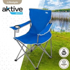 Sedia da Campeggio Pieghevole Aktive Azzurro 45 x 82 x 47 cm (4 Unità)    