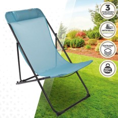 Amaca pieghevole Aktive Azzurro 52 x 87 x 77 cm (4 Unità)    