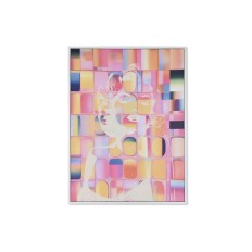 Quadro Home ESPRIT Giallo Azzurro Bianco Rosa polistirene Tela Moderno 94 x 4 x 123,5 cm (2 Unità)    