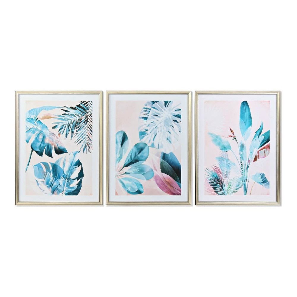 Quadro DKD Home Decor 60 x 4 x 80 cm Tropicale (3 Pezzi)    