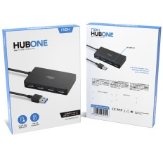 Hub USB Nox NXLITEHUBONE USB x 4 Nero    