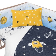 Paracolpi per culla HappyFriday Mr Fox Starspace Multicolore 210 x 40 cm    