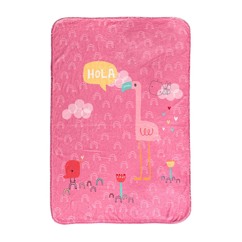 Coperta HappyFriday Moshi Moshi Hola Multicolore Microfibra 110 x 140 cm    