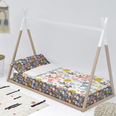 Copripiumino senza Imbottitura HappyFriday Moshi Moshi Woodland Multicolore 90 x 200 cm    