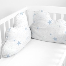 Paracolpi per culla HappyFriday Basic Kids Little star  Azzurro 60 x 40 cm    