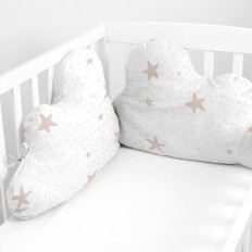 Paracolpi per culla HappyFriday Basic Kids Little star  Rosa 60 x 40 cm    