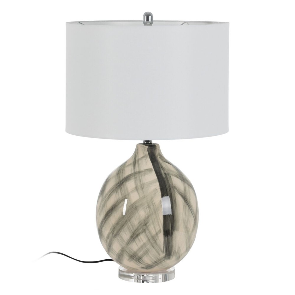 Lampada da tavolo Bianco Nero Metallo Ceramica Cristallo 60 W 220-240 V 45 x 45 x 73 cm    