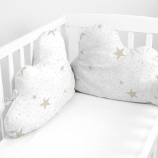 Paracolpi per culla HappyFriday Basic Kids Little star  Beige 60 x 40 cm    