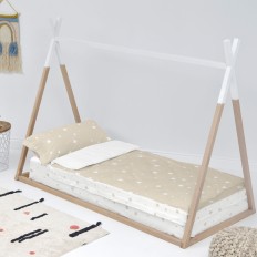 Copripiumino senza Imbottitura HappyFriday Basic Kids Little star Beige 105 x 200 cm    