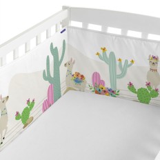 Paracolpi per culla HappyFriday Moshi Moshi Cute llamas Multicolore 210 x 40 cm    