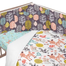 Paracolpi per culla HappyFriday Moshi moshi Woodland Multicolore 210 x 40 cm    