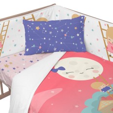 Paracolpi per culla HappyFriday Happynois Moon dream Multicolore 210 x 40 cm    