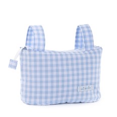 Borsa organizzatrice per passeggino Mi bollito Azzurro Vichy 15 x 18 x 45 cm    