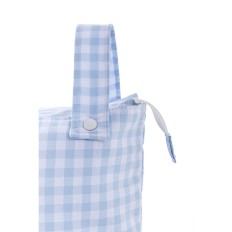 Borsa organizzatrice per passeggino Mi bollito Azzurro Vichy 15 x 18 x 45 cm    