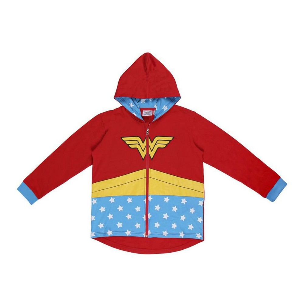 Felpa con Cappuccio Bambino Wonder Woman Rosso Taglia  10 anni 