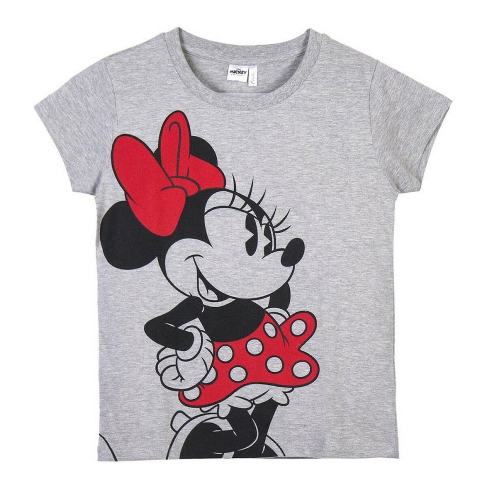 Maglia a Maniche Corte per Bambini Minnie Mouse Grigio Taglia  8 anni 