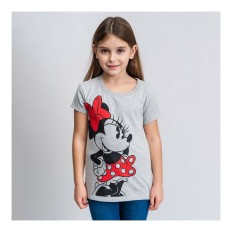 Maglia a Maniche Corte per Bambini Minnie Mouse Grigio Taglia  8 anni 