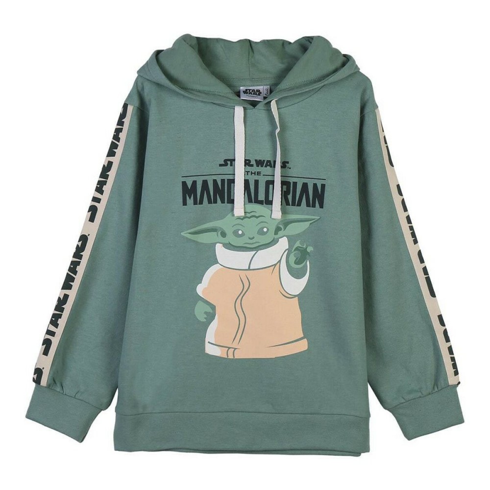 Felpa con Cappuccio Bambino The Mandalorian Verde Taglia  7 anni 