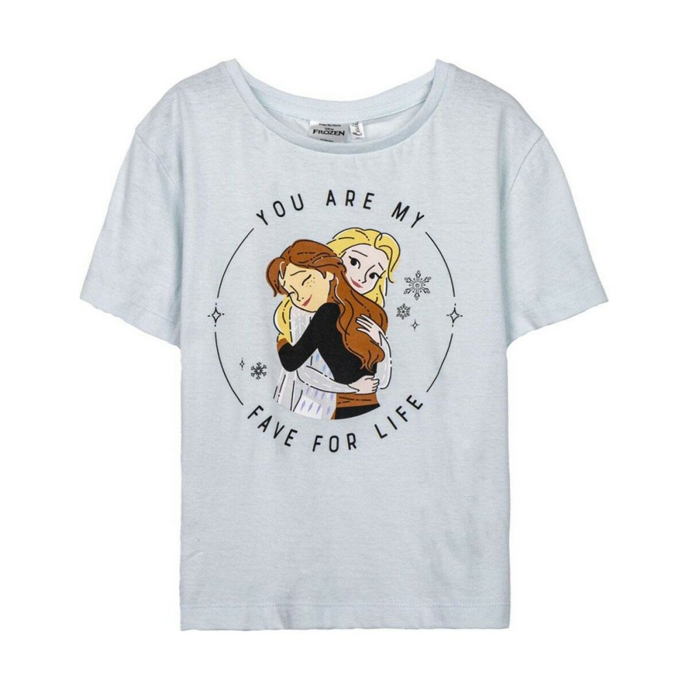 Maglia a Maniche Corte per Bambini Frozen Azzurro Chiaro Taglia  3 anni 