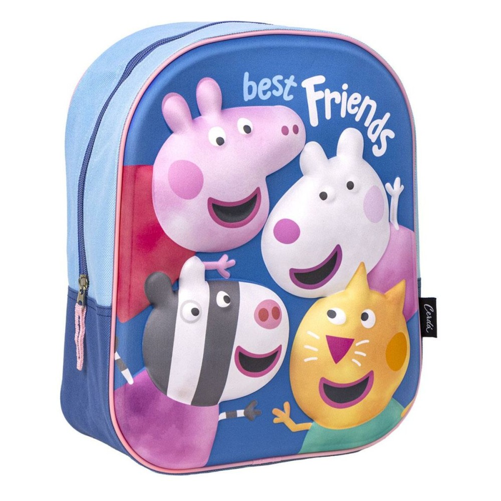 Zaino per Bambini 3D Peppa Pig Azzurro 25 x 33 x 10 cm    