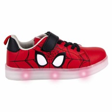 Scarpe Sportive con LED Spider-Man Velcro Rosso Taglia Calzatura  31 