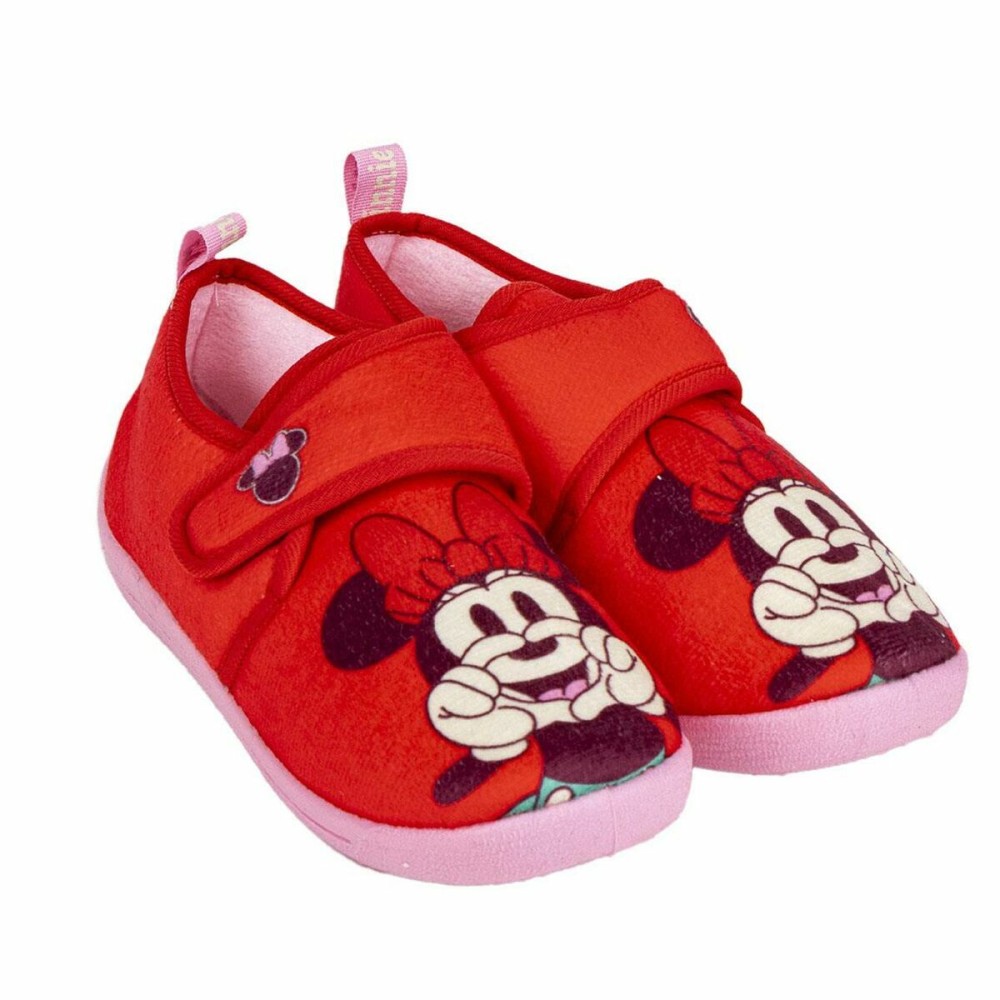 Ciabatte da casa Minnie Mouse Rosso Velcro Taglia Calzatura  34-35 