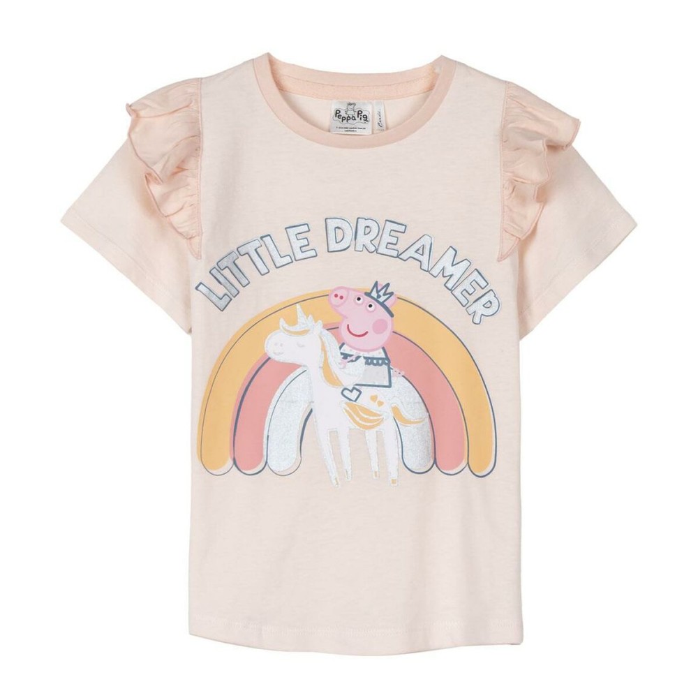 Maglia a Maniche Corte per Bambini Peppa Pig Rosa chiaro Taglia  2 anni 