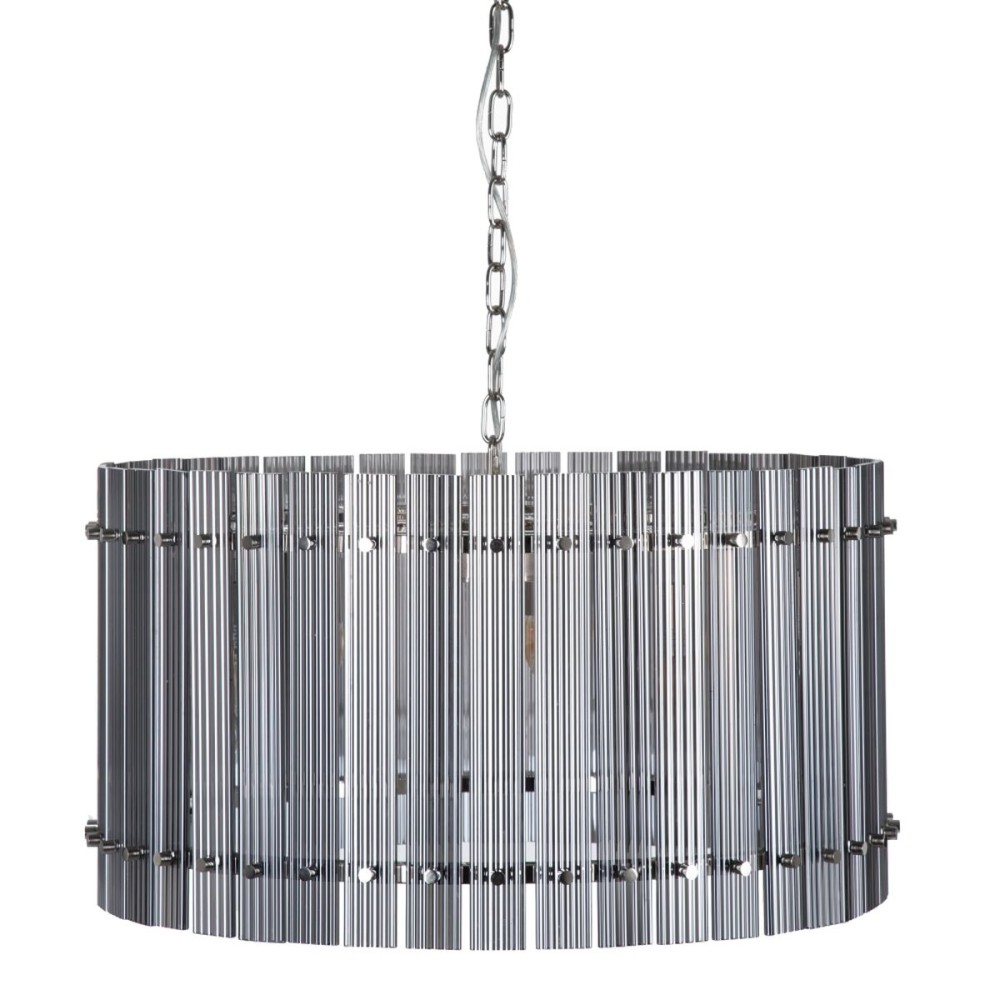 Lampadario 76 x 76 x 39 cm Cristallo Metallo Argento    