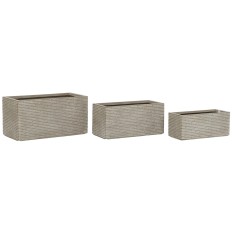 Vaso rettangolare da Balcone Home ESPRIT Beige Magnesio 74,5 x 37,5 x 37,5 cm    