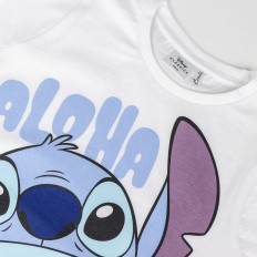 Maglia a Maniche Corte per Bambini Stitch Bianco Taglia  6 anni 