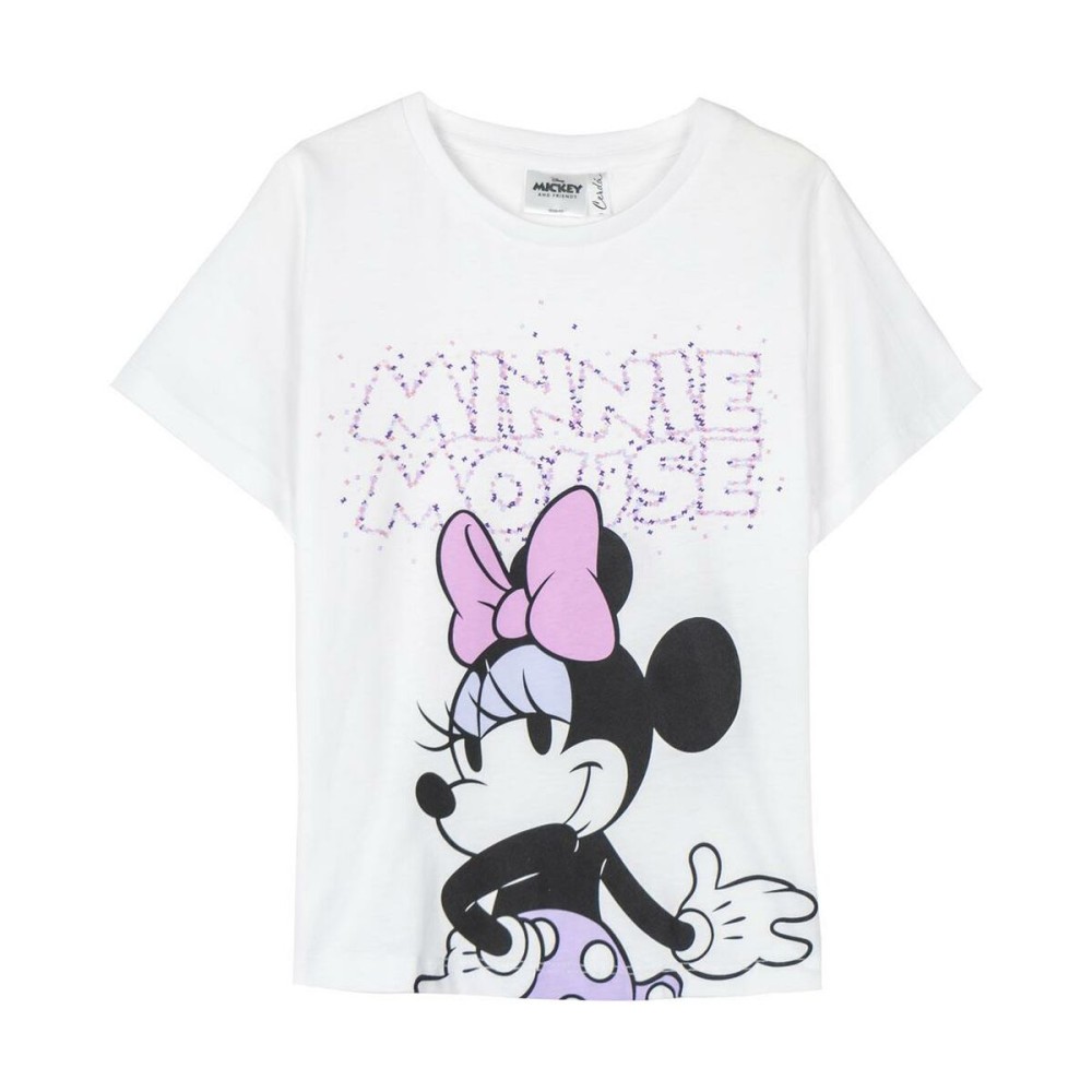 Maglia a Maniche Corte per Bambini Minnie Mouse Bianco Taglia  4 anni 