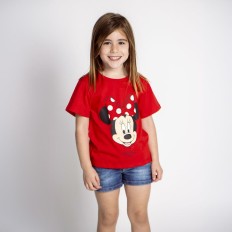 Maglia a Maniche Corte per Bambini Minnie Mouse Rosso Taglia  6 anni 