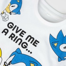 Maglia a Maniche Corte per Bambini Sonic Bianco Taglia  8 anni 