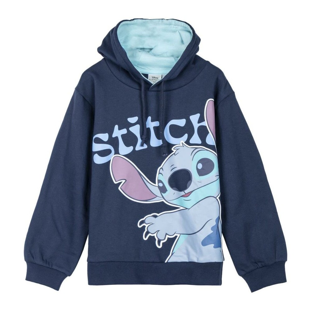 Felpa con Cappuccio Bambino Stitch Blu scuro Taglia  12 anni 