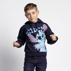 Felpa con Cappuccio Bambino Stitch Blu scuro Taglia  14 anni 