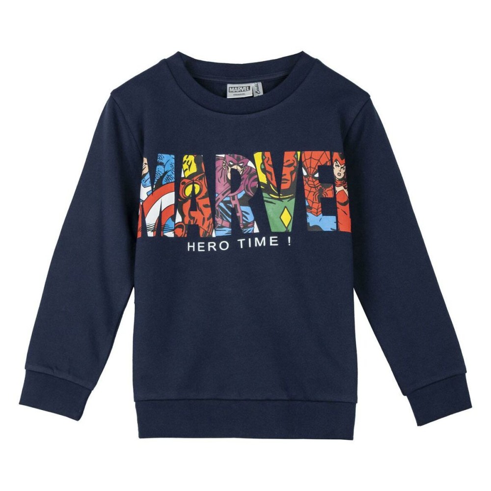 Felpa senza Cappuccio Bambino Marvel Blu scuro Taglia  6 anni 