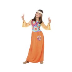 Costume per Bambini Hippie Arancio (1 Pc) Taglia  3-4 Anni 